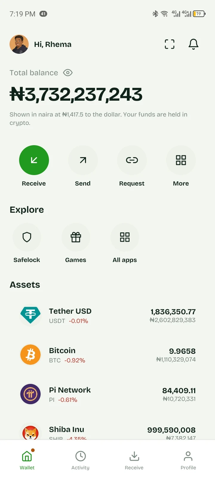 Rimoswap wallet in light mode